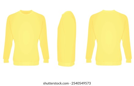 Long sleeve yellow t shirt. vector illustration