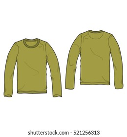 Long Sleeved Round Neck Shirt Template