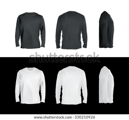 Download Long Sleeved Tshirt Templates Collection Front Stock ...