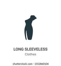 Long sleeveless dress vector icon on white background. Flat vector long sleeveless dress icon symbol sign from modern clothes collection for mobile concept and web apps design.