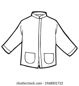 long sleeves clothes line vector illustration,
isolated on white background.top view