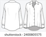 LONG SLEEVES HIGH LOW HEMLINE SHIRT DESIGNED FOR WOMEN AND TEEN GIRLS IN  VECTOR ILLUSTRATION FILE