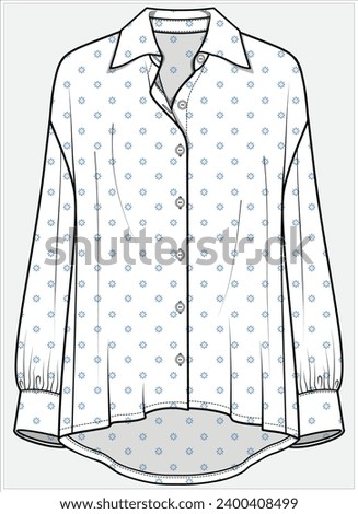 LONG SLEEVES HIGH LOW HEMLINE SHIRT DESIGNED FOR WOMEN AND TEEN GIRLS IN  VECTOR ILLUSTRATION FILE