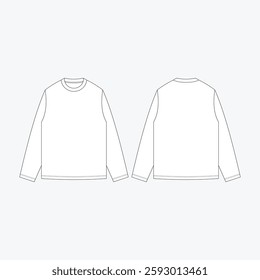 Long sleeves t-shirt vector template