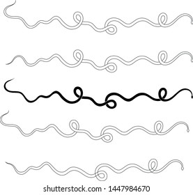 long snake in contour lines, modern ethnic isolated vector for tattoo