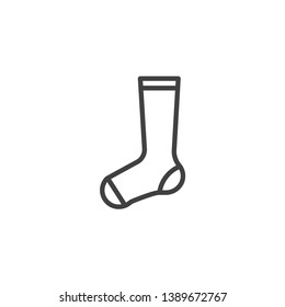 Long sock line icon. linear style sign for mobile concept and web design. Knee socks outline vector icon. Symbol, logo illustration. Pixel perfect vector graphics
