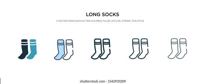 long socks icon in different style vector illustration. two colored and black long socks vector icons designed in filled, outline, line and stroke style can be used for web, mobile, ui