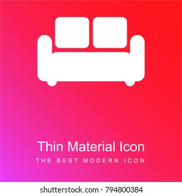 Long Sofa red and pink gradient material white icon minimal design