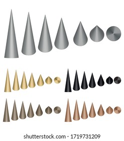 Long spiked stud accessory design metal colors