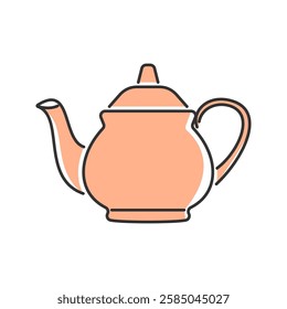 Long Spout Teapot. A traditional teapot with an extended spout for controlled pouring.