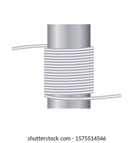 Long spring coil icon. Cartoon of long spring coil vector icon for web design isolated on white background