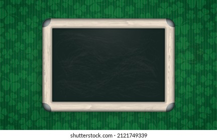 Long St Patricks Day Green Shamrock Blackboard Banner