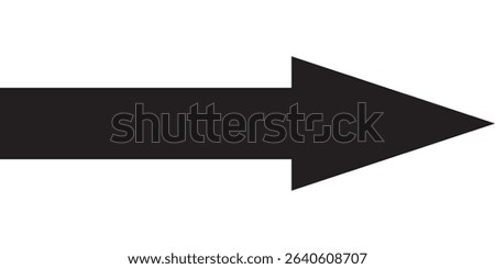 Long straight arrow icon. Long  Simple black long arrow icon for navigation and direction. Long arrow icon in flat design.   