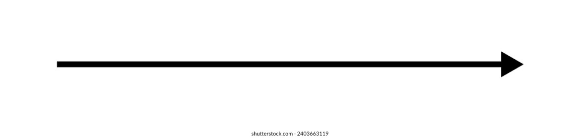 Long straight black arrow. Direction indicator up, down or right, left. Isolated vector illustration on white background.