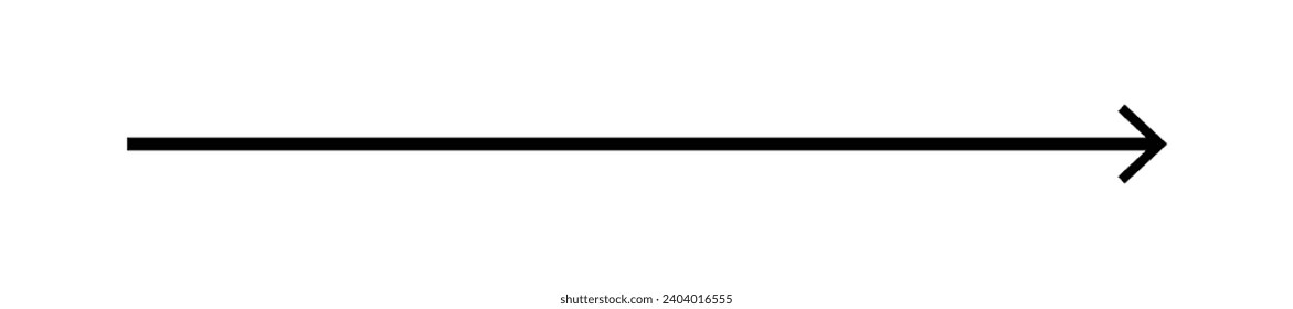 Long straight black arrow. Direction indicator up, down or right, left. Isolated vector illustration on white background.