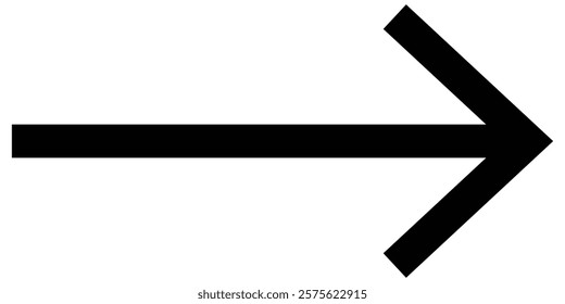 Long straight black arrows. Isolated vector illustration on white background.