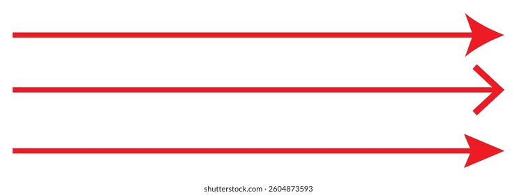 Long straight black arrows. A set of direction indicators up, down or right, left. Isolated vector illustration on white background.