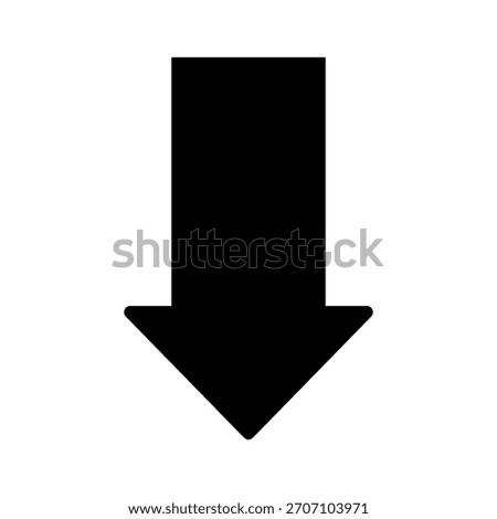 long straight bold wide arrow. Vector illustration on white background.