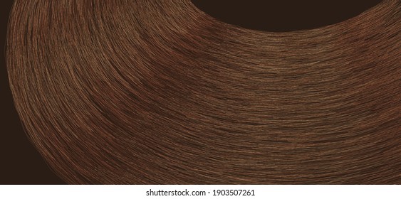 Long straight brown hair texture close up. Vector graphic illustration