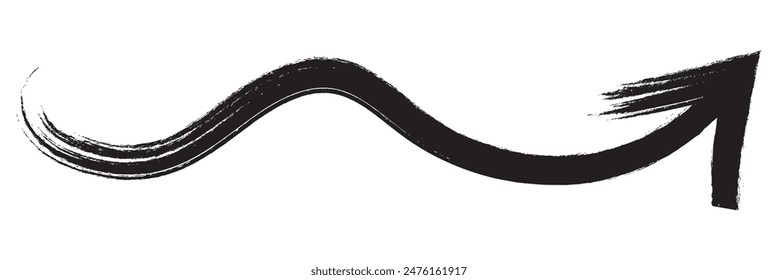  Long straight brush arrow icons. Blue horizontal pointer, direction, transfer, position or location and width signs isolated on white background