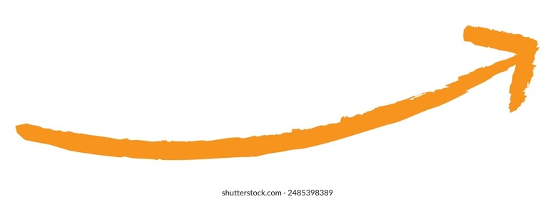 Long straight brush arrow icons. Yellow horizontal pointer, direction, transfer, position or location and width signs isolated on white background. 11:11