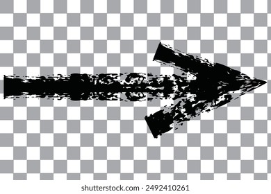 Long straight brush arrow icons. White horizontal pointer, direction, transfer, position or location and width vector icon isolated on black background