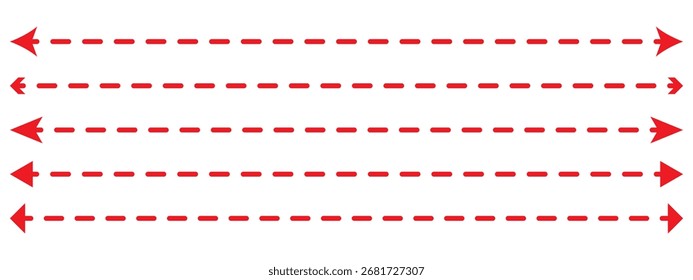 Conjunto de iconos de flecha doble recta larga
