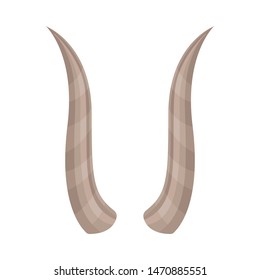 Long straight horns. Vector illustration on background.