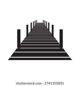 A long straight pathway receding into the distance black and white