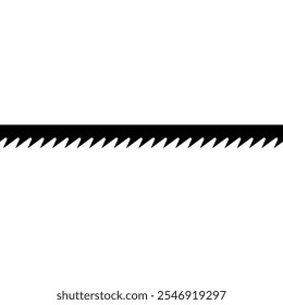 Long straight saw blade. Vector isolated illustration on white background.	