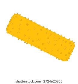Pano de microfibra longo e elástico com fixação de esfregão. Limpeza conveniente e eficiente do chão. Ilustração em estilo plano.
