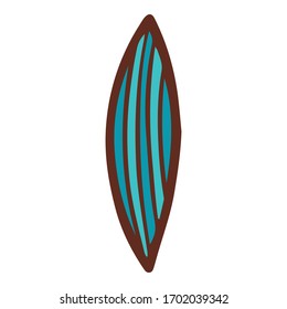 Long striped leaf icon. Hand drawn illustration of long striped leaf vector icon for web design