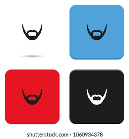 Long stubble beard style. Beard and mustache flat vector icon.