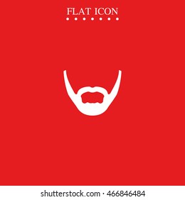 Long stubble beard style. Beard and mustache icon.