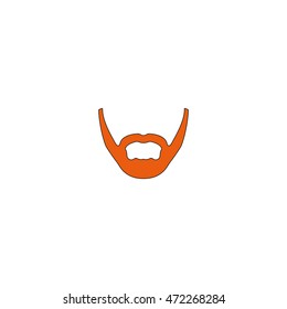 Long stubble beard style. Beard and mustache icon.
