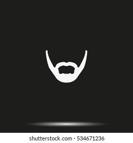 Long stubble beard style. Beard and mustache icon.
