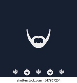 Long stubble beard style. Beard and mustache icon.