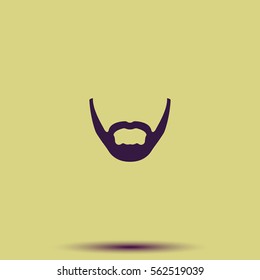 Long stubble beard style. Beard and mustache icon.