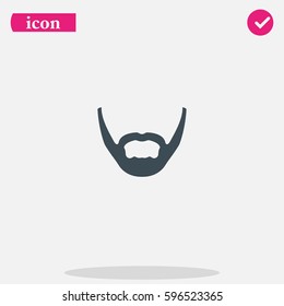 Long stubble beard style. Beard and mustache icon.