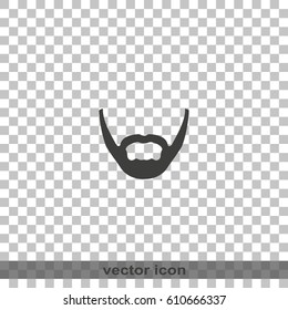 Long stubble beard style. Beard and mustache icon.