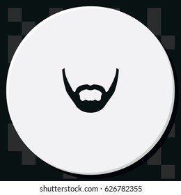 Long stubble beard style. Beard and mustache icon.