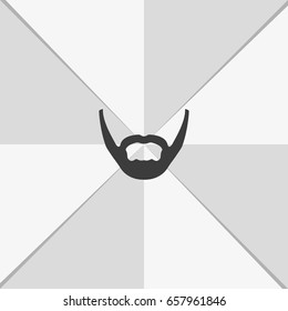 Long stubble beard style. Beard and mustache icon.