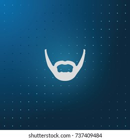 Long stubble beard style. Beard and mustache icon.