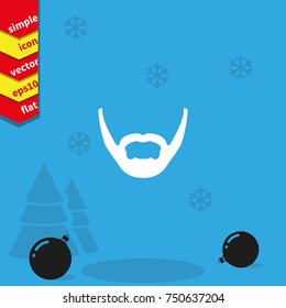 Long stubble beard style. Beard and mustache icon.