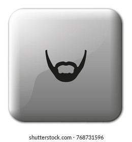 Long stubble beard style. Beard and mustache flat vector icon.