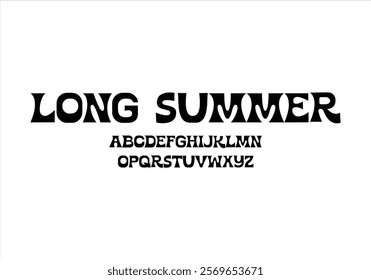 Long Summer font for logo and headline. Isolated vector typeset