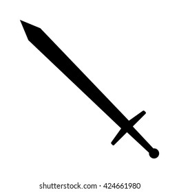 Long sword or claymore blade flat vector icon for games and websites