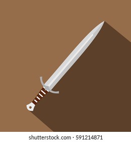 Long sword icon. Flat illustration of long sword vector icon for web