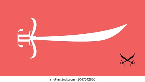 Long Sword icon logo and  crossed sword icon design