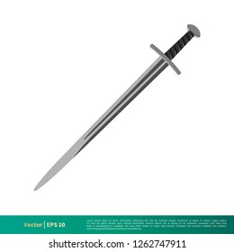 Long Sword Icon Vector Logo Template Illustration Design. Vector EPS 10.
